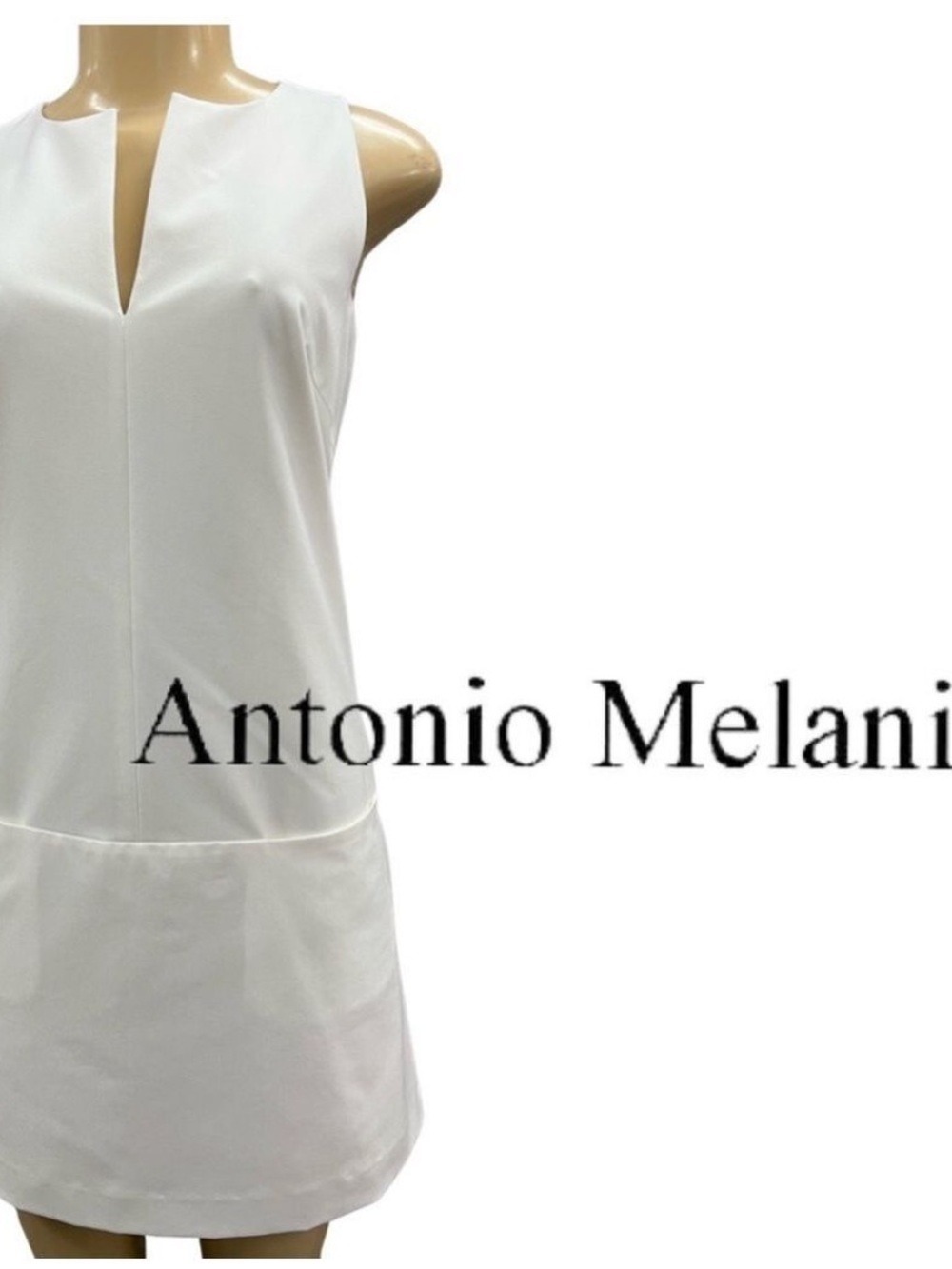 NWT $168 Antonio Melani Lucy Twill Ivory Shift Dress Size 0